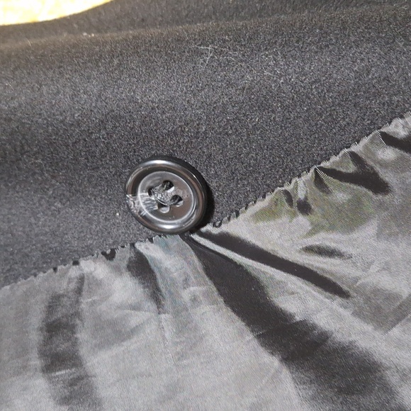 George Med wool blend black double breasted pea coat - Picture 8 of 11